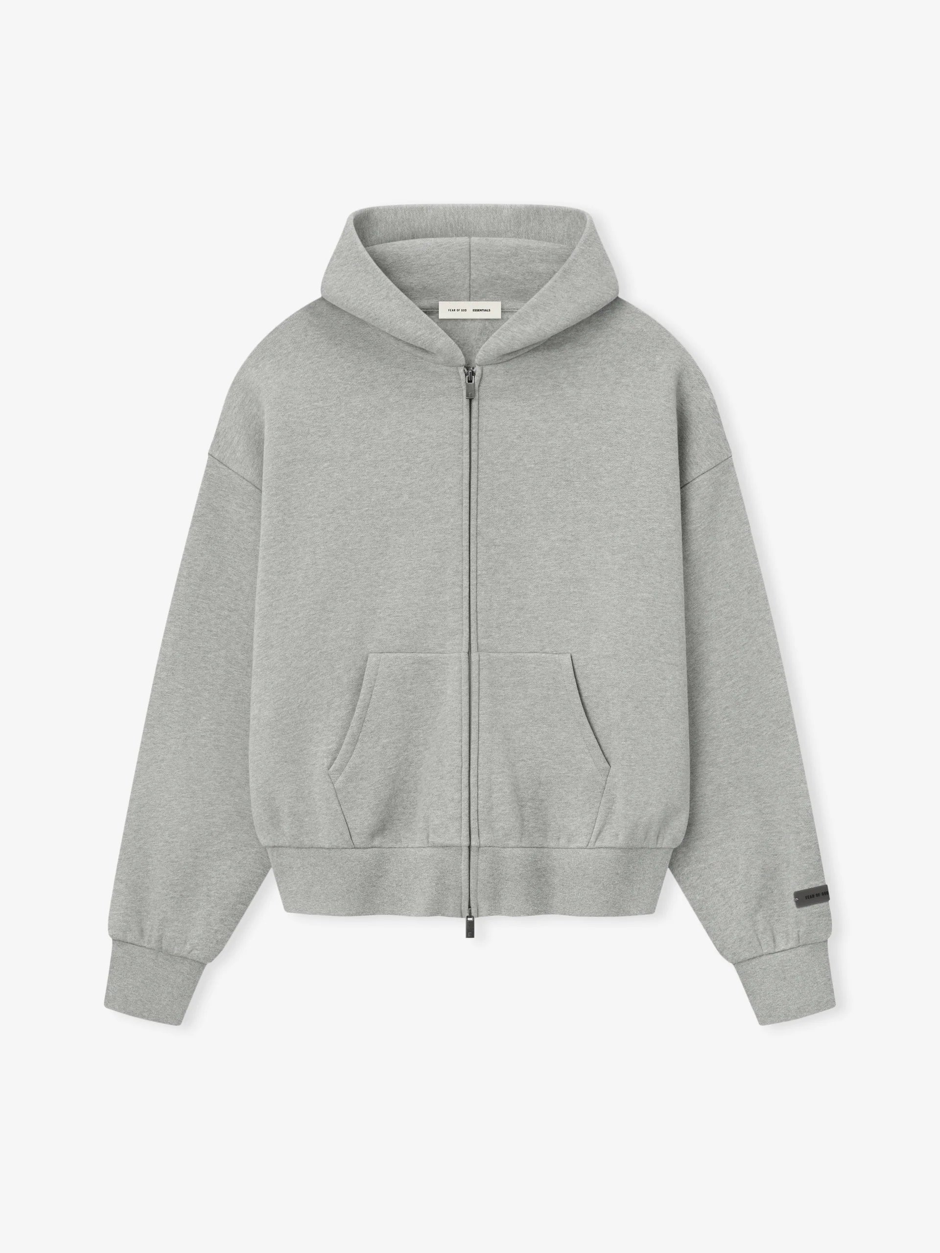 Polera para Hombre ESSENTIALS Classic Fleece Zip-Up Hoodie Gris