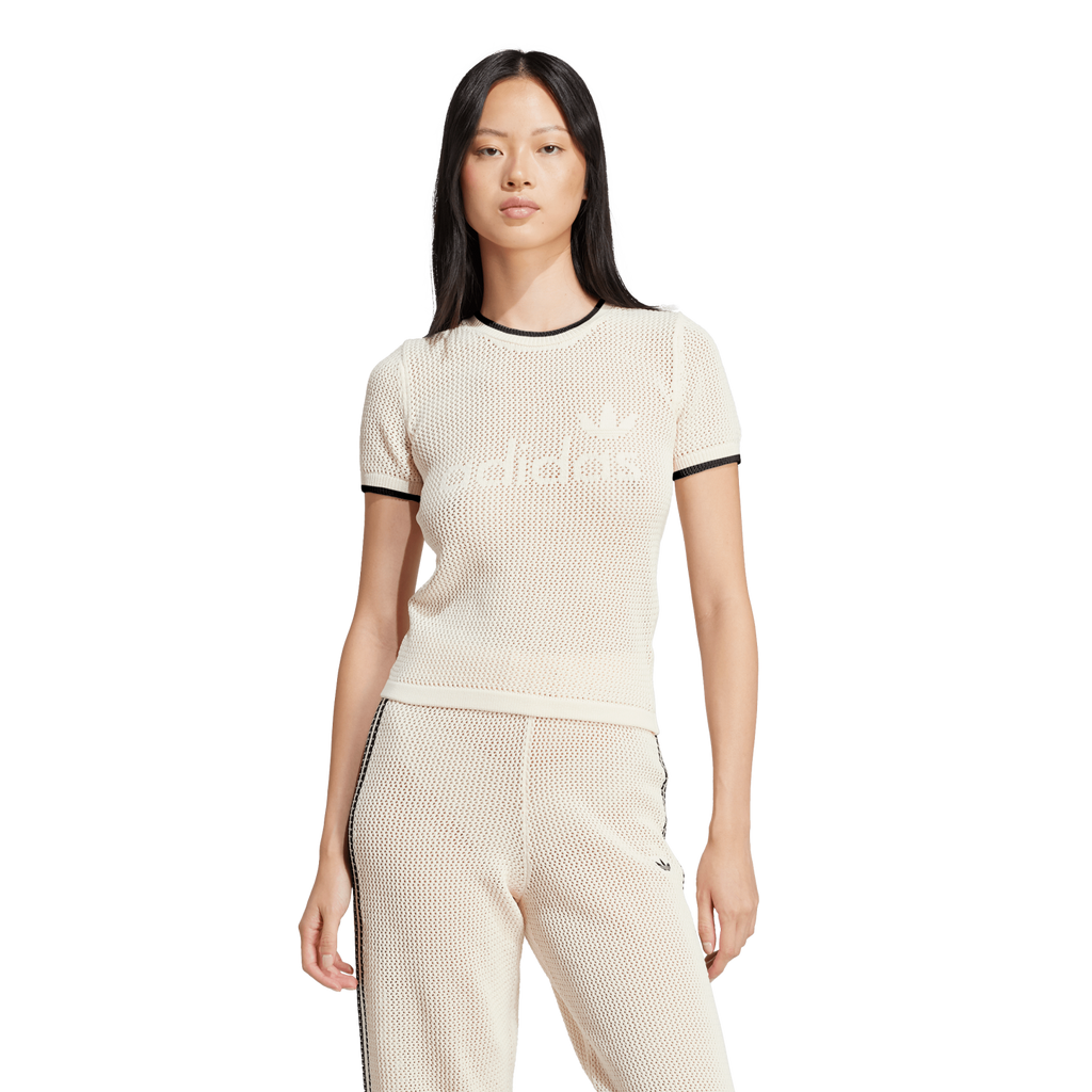 Polo para Mujer ADIDAS CROCHET TEE Beige JD1076-W