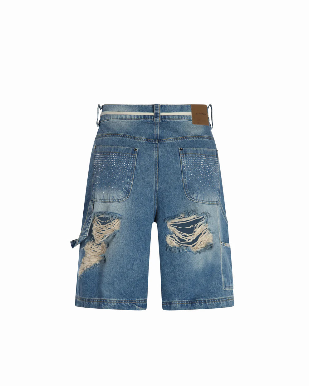 Short ALL ABOUT CASH DISTRESSED PEARLS JORTS Denim